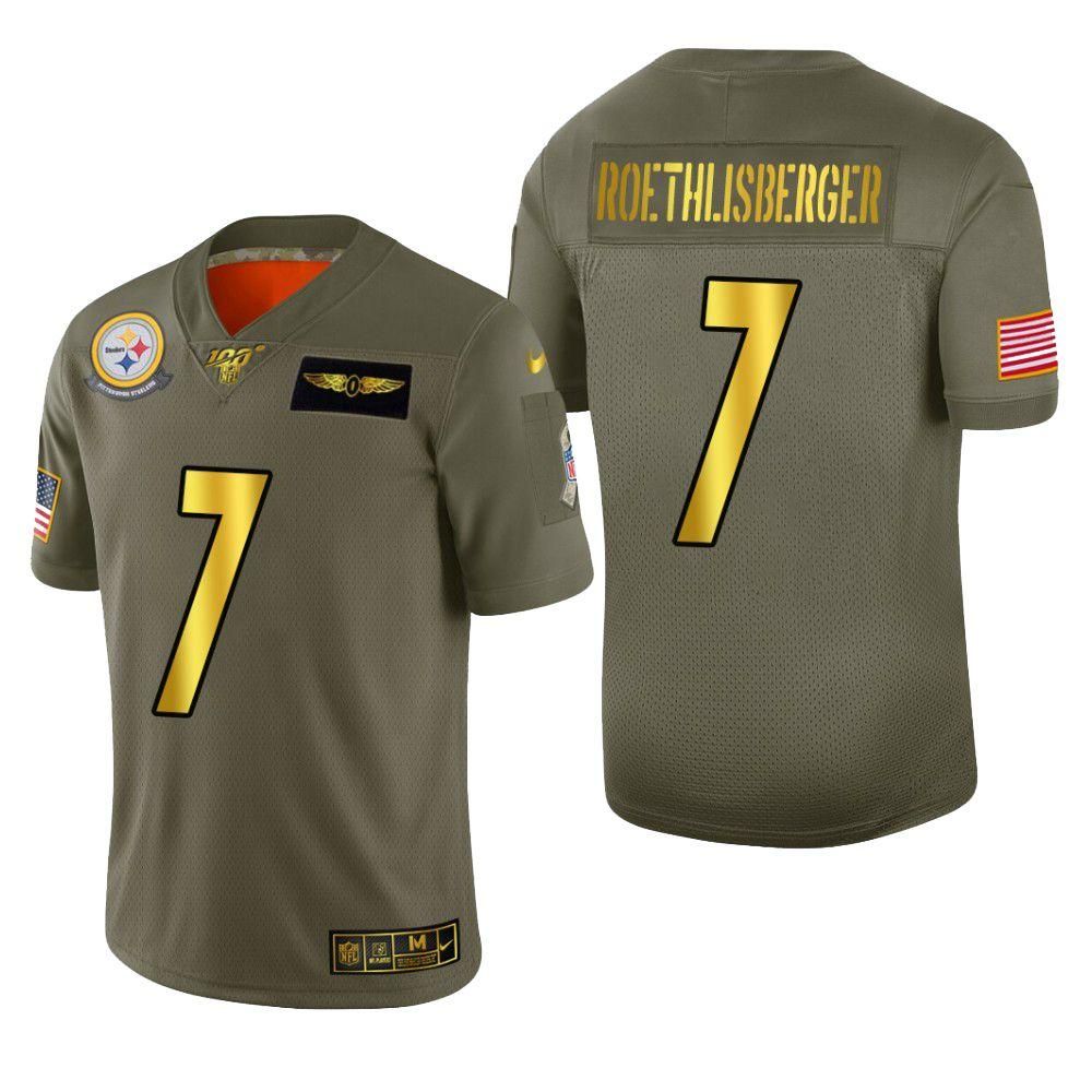 Pittsburgh Steelers Ben Roethlisberger 2019 Salute To Service Nfl 100 Jersey Metallic