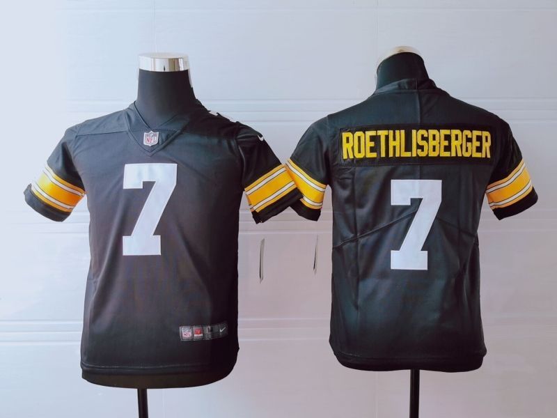 Pittsburgh Steelers Ben Roethlisberger 7 Nfl 2020 Black Youth Jersey