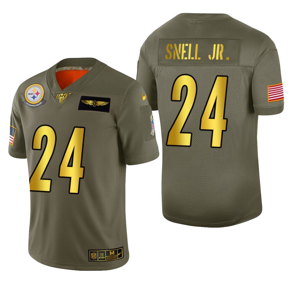 Pittsburgh Steelers Benny Snell Jr 2019 Salute To Service Nfl 100 Mens Jersey Metallic