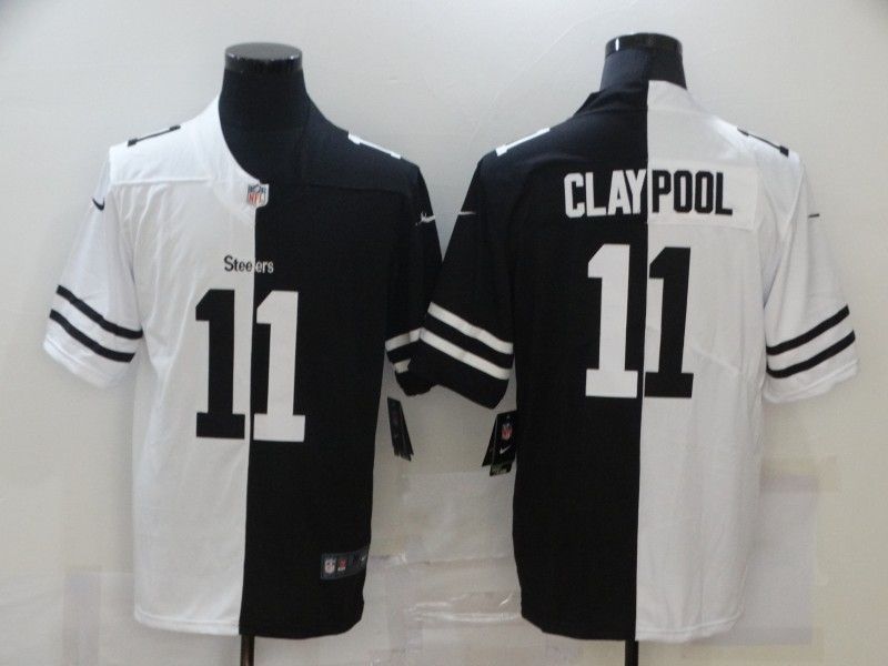 Pittsburgh Steelers Chase Claypool 11 Nfl 2020 Black And White Jersey