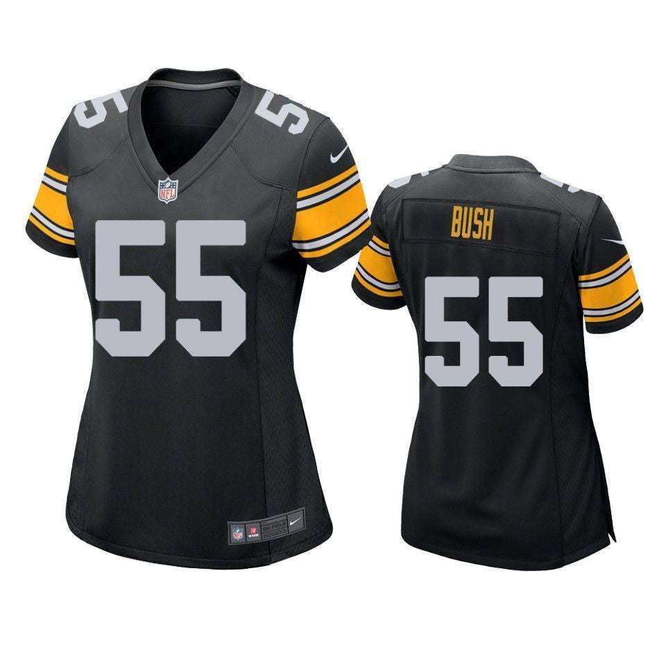 Pittsburgh Steelers Devin Bush 2019 Nfl Draft Black Game Womens Jersey