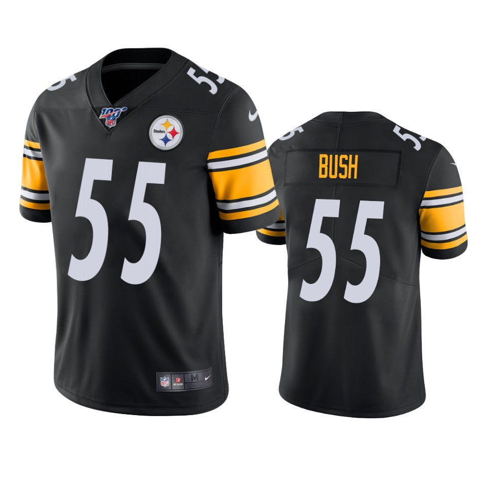 Pittsburgh Steelers Devin Bush Black 100th Season Vapor Limited Jersey