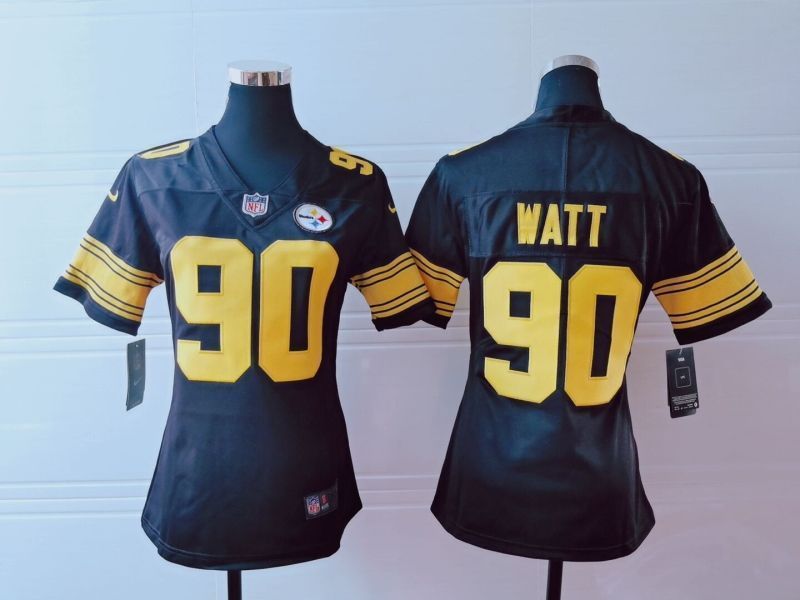 Pittsburgh Steelers Jjwatt 90 Nfl 2020 Brown Womens Jersey