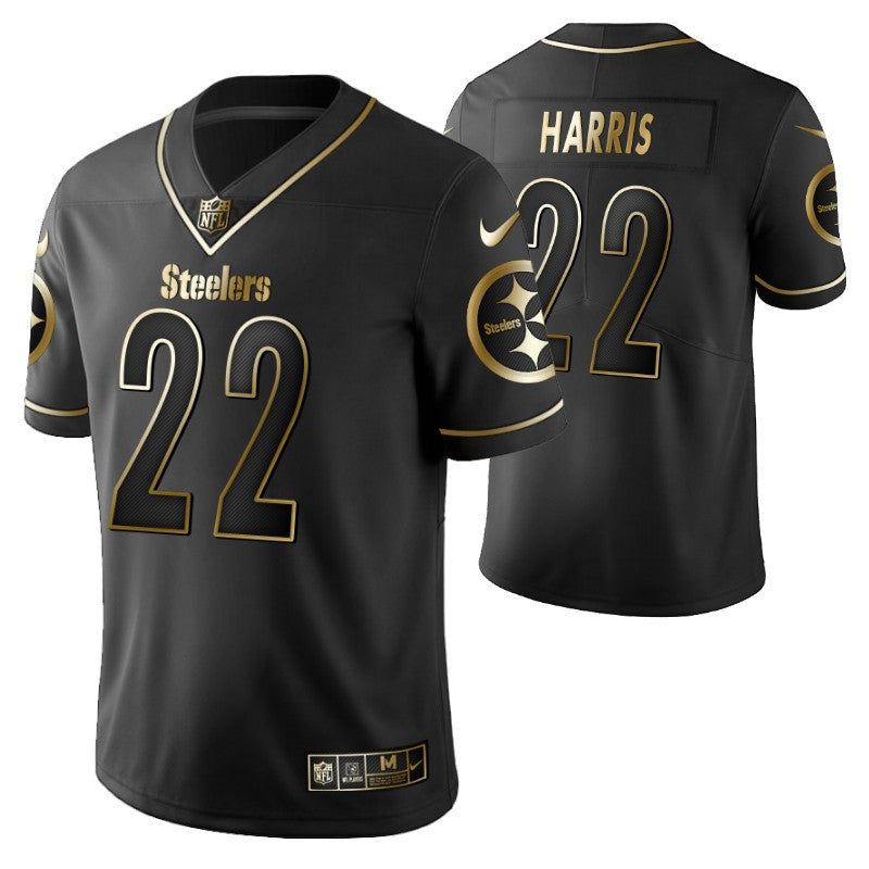 Pittsburgh Steelers Najee Harris 22 2021 Nfl Golden Brandedition Black Jersey Gift For Steelers Fans