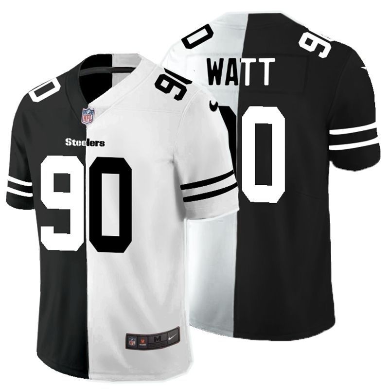 Pittsburgh Steelers Tj Watt 90 Nfl 2020 Black And White Jersey
