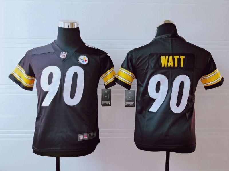 Pittsburgh Steelers Tj Watt 90 Nfl 2020 Black Youth Jersey