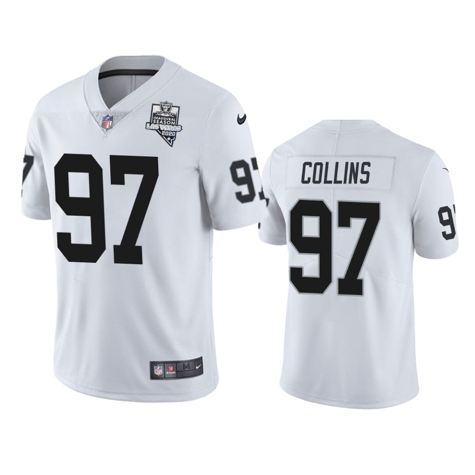 Raiders Maliek Collins Inaugural Season White Vapor Limited Jersey Mens