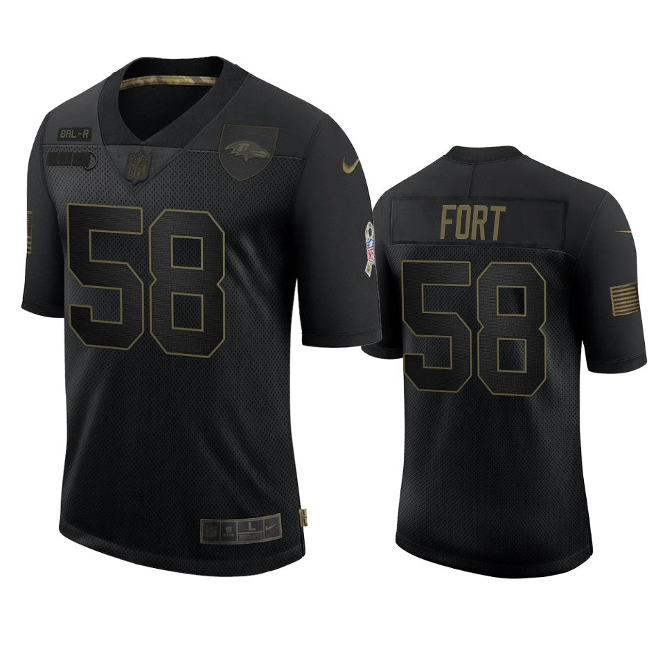 Ravens Lj Fort Limited Jersey Black 2020 Salute To Service