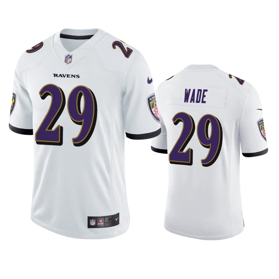 Ravens Shaun Wade Vapor Limited White Jersey