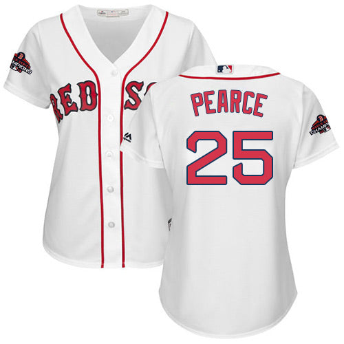 Red Sox 25 Steve Pearce White Home 2018 World Series Champions Womens Stitched Baseball Jersey