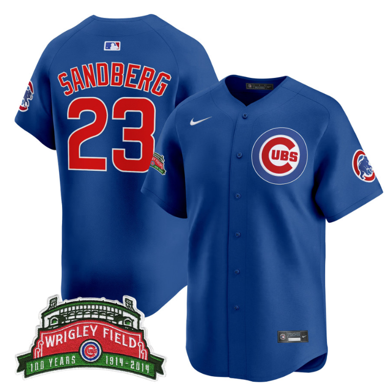 Ryne Sandberg Jersey #23 Chicago Cubs Wrigley Field Style Vapor Premier Limited