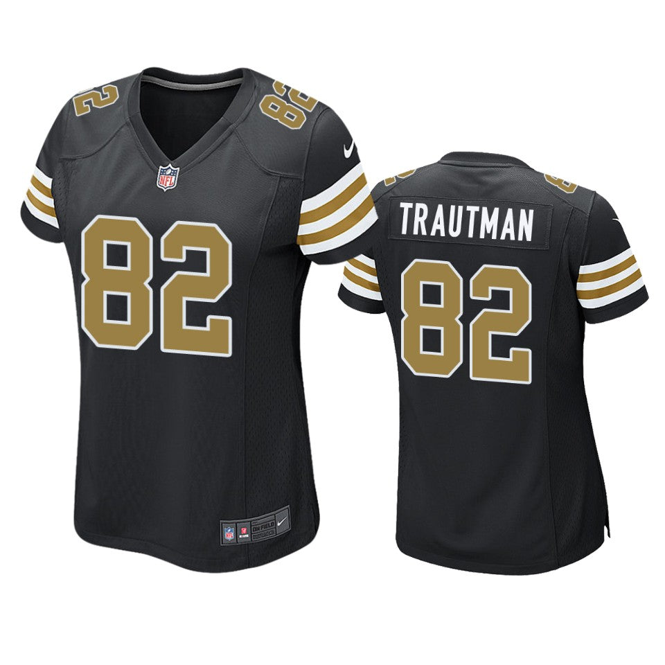 Saints Adam Trautman Alternate Game Black Jersey