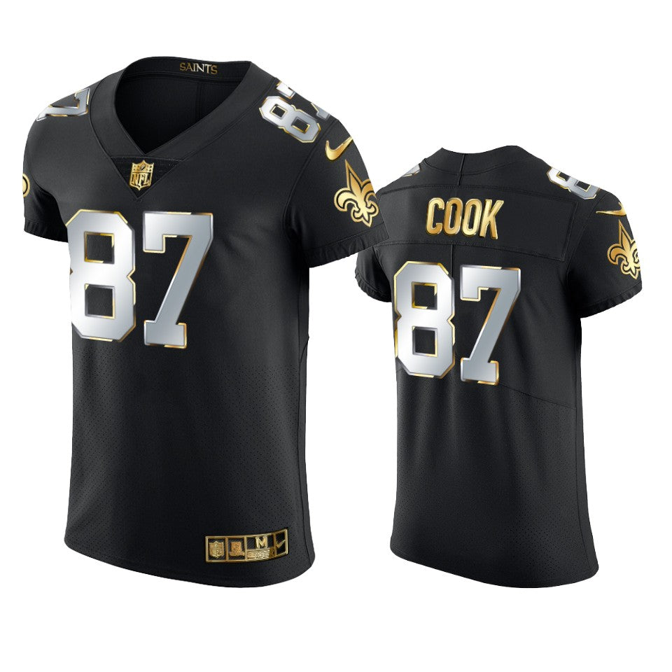 Saints Jared Cook Golden Edition Black Elite Jersey