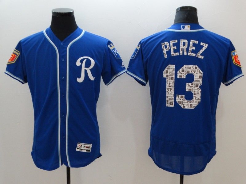 Salvador Perez Kansas Mlb 2018 Spring Brandedition City Royals 13 Blue Jersey
