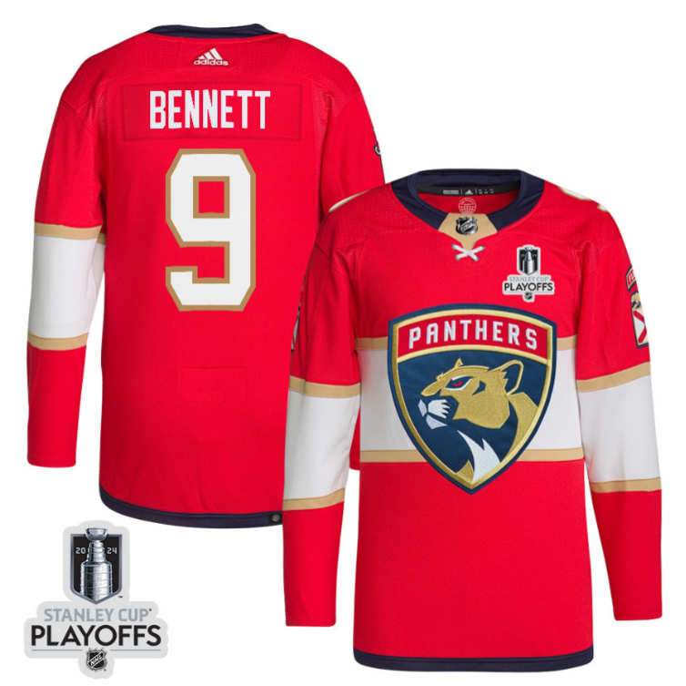 Sam Bennett 9 Florida Panthers 2024 NHL Playoffs Patch Home Jersey Men, Red