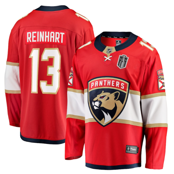 Sam Reinhart 13 Florida Panthers 2025 Stanley Cup Final Home Breakaway Men Jerse