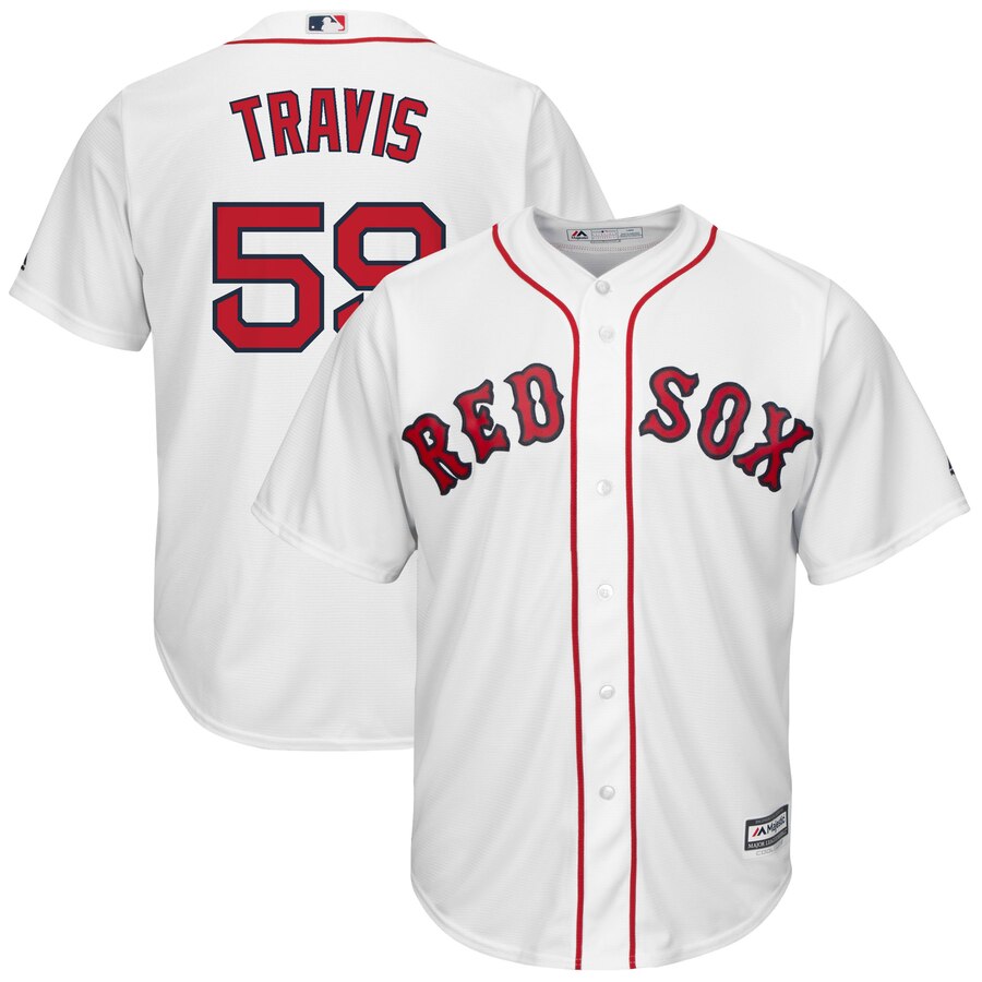 Sam Travis Boston Red Sox Majestic Home Cool Base Replica Player Jersey White