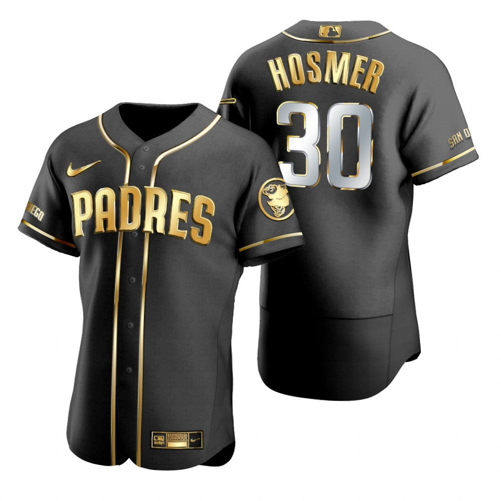 San Diego Padres 30 Eric Hosmer Mlb Golden Brandedition Black Jersey Gift For Padres Fans