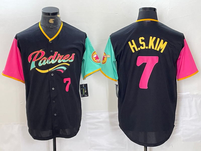 San Diego Padres #7 Ha Seong Kim Number Black NEW 2023 City Connect Cool Base St
