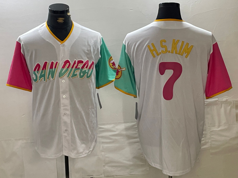 San Diego Padres #7 Ha Seong Kim White 2023 City Connect Cool Base Stitched Base