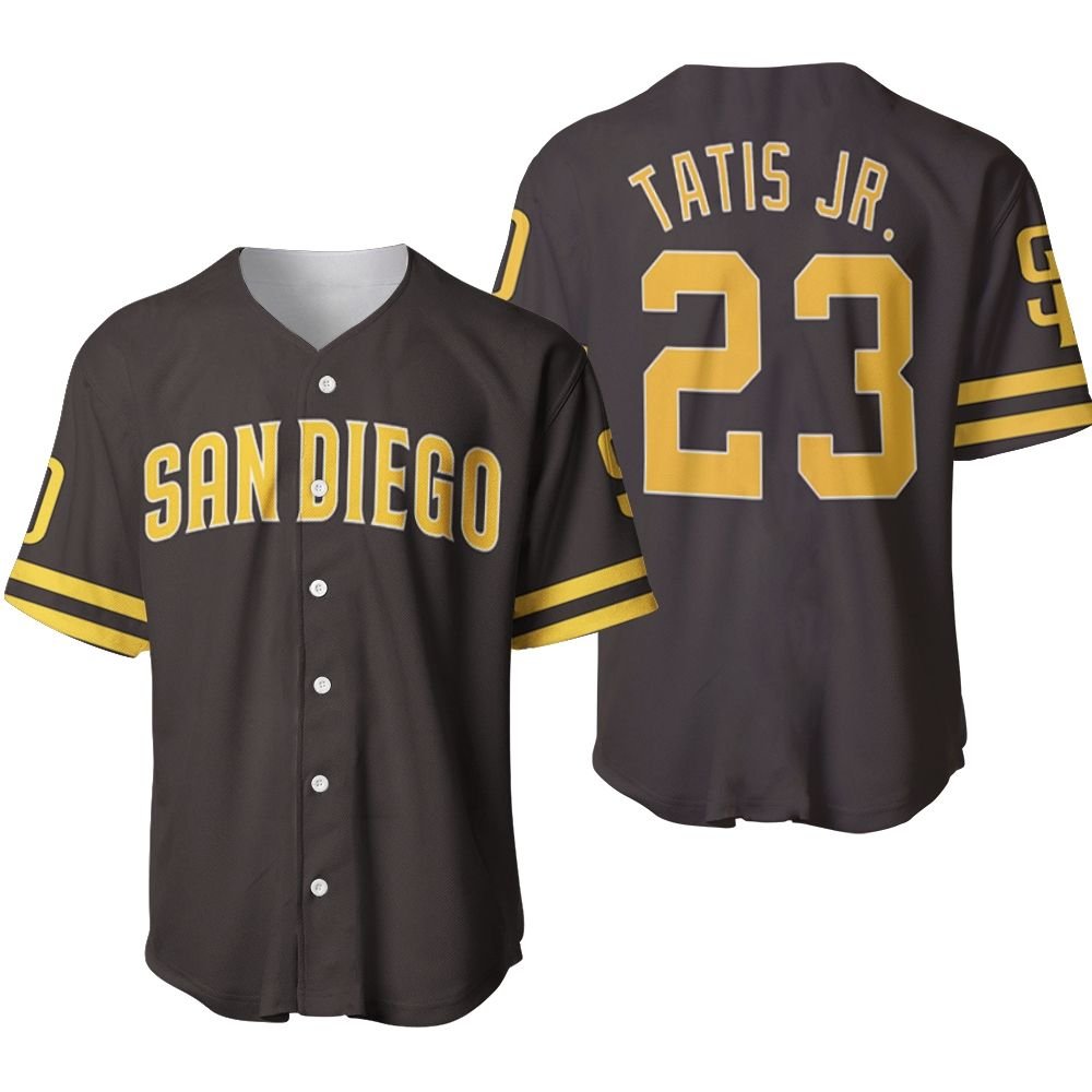 San Diego Padres Fernando Tatis Jr 23 Mlb 2020 Brown Jersey Inspired Baseball Jersey