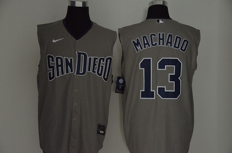 San Diego Padres Manny Machado 13 2020 Mlb Grey Jersey