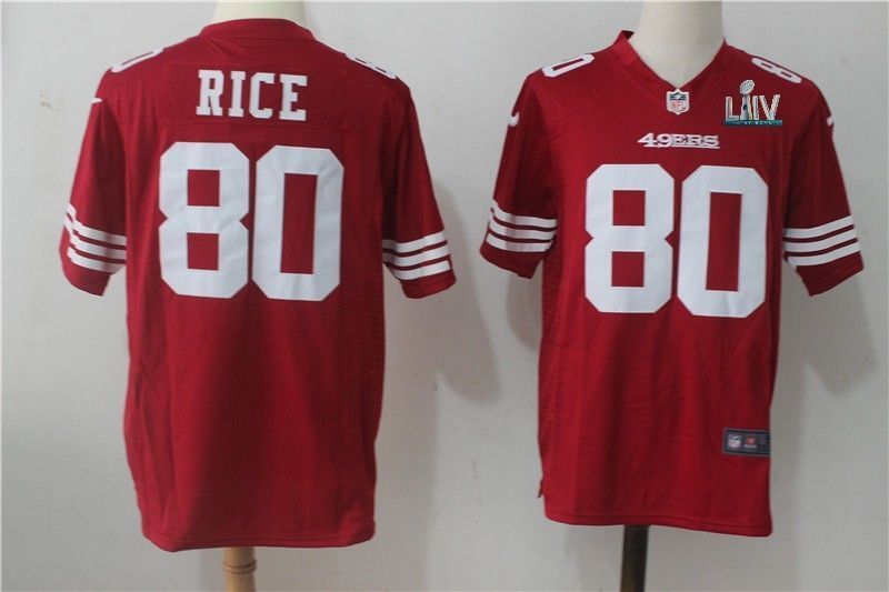 San Francisco 49ers Jerry Rice 80 2020 Nfl Red Jersey Jersey