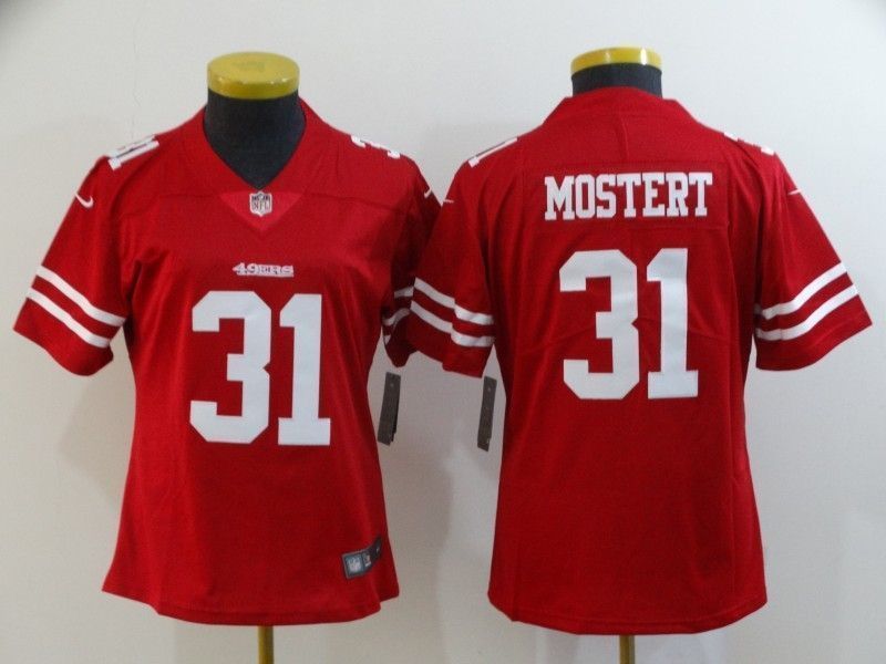 San Francisco 49ers Raheem Mostert 31 Nfl 2020 Red Womens Jersey