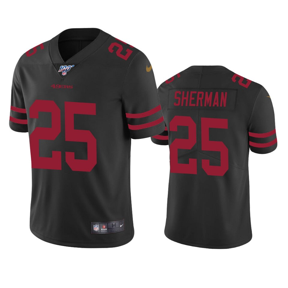 San Francisco 49ers Richard Sherman Black 100th Season Vapor Limited Jersey