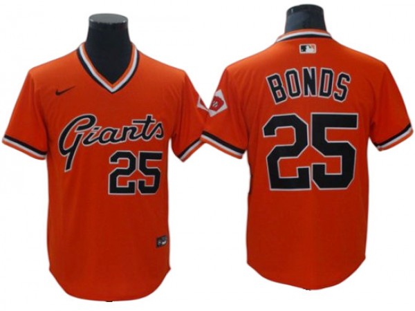 San Francisco Giants #25 Barry Bonds Orange Throwback Jersey