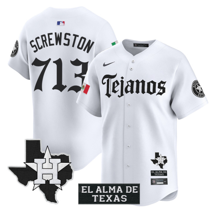 Screwston Jersey #713 Houston Astros Mexico Tejano Barrio Style Vapor Limited St