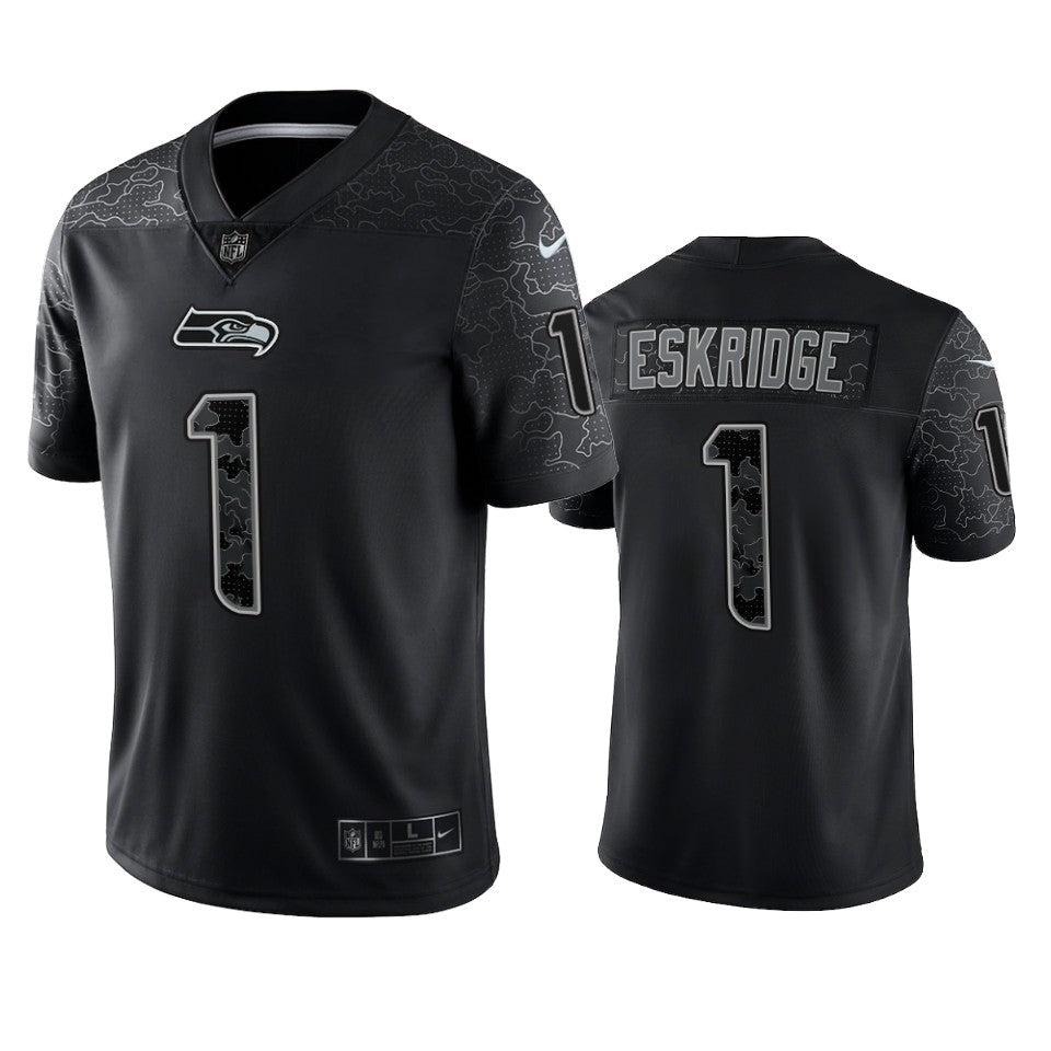Seahawks Dwayne Eskridge Reflective Limited Black Jersey Mens