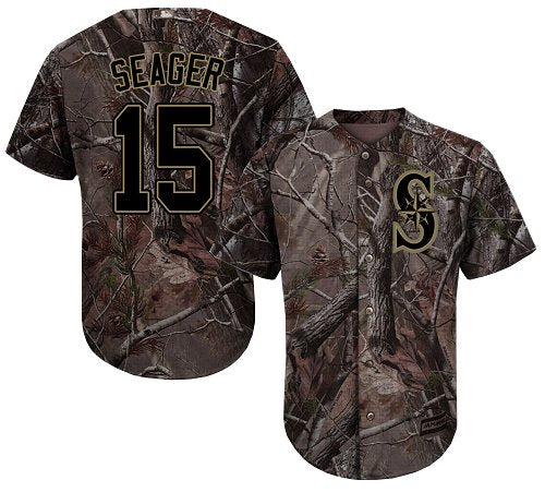 Seattle Mariners 15 Kyle Seager Camo Realtree Collection Cool Base Stitched Mlb Jersey