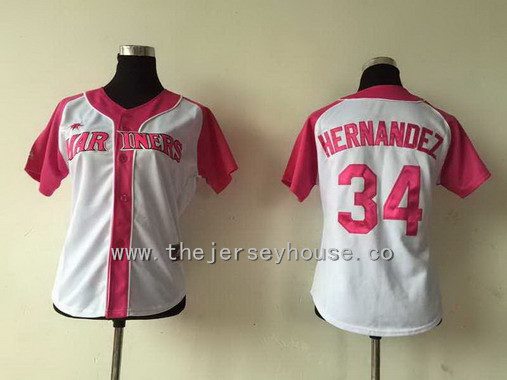 Seattle Mariners 34 Felix Hernandez 2012 Fashion Womens By Majestic Athletic Jersey