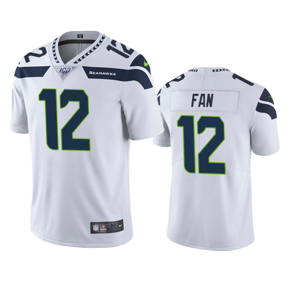 Seattle Seahawks 12th Fan White 100th Season Vapor Limited Jersey