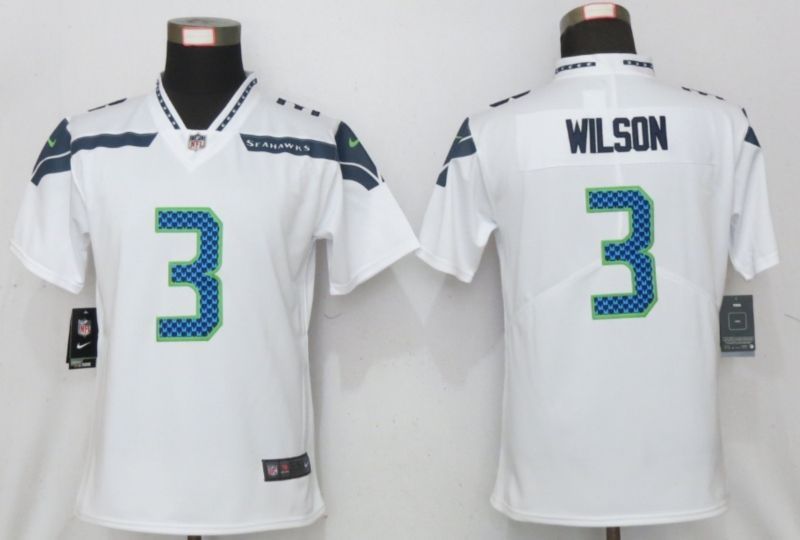 Seattle Seahawks Russell Wilson 3 Nfl 2020 White Jersey