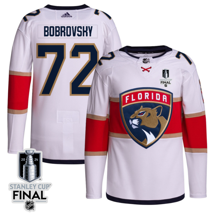 Sergei Bobrovsky 72 Florida Panthers 2024 STANLEY CUP Final Away Breakaway Jerse