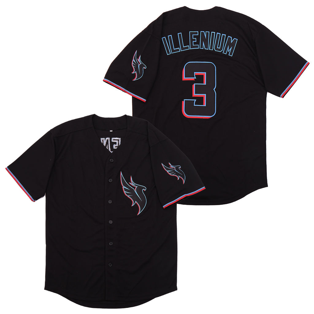 Singer Illenium #3 Movie Baseball Jersey Diamond Fashion Hip Hop White Black