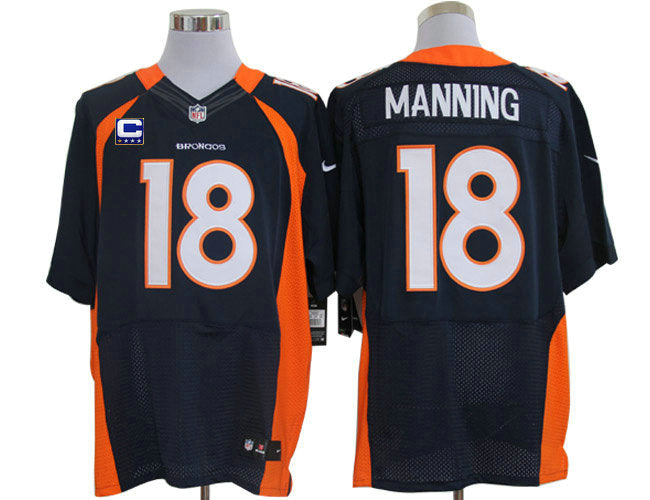Size 60 4xl 2012 Peyton Manning Denver Broncos 18 Blue Stitched Nike Elite Nfl Jerseys C Patch