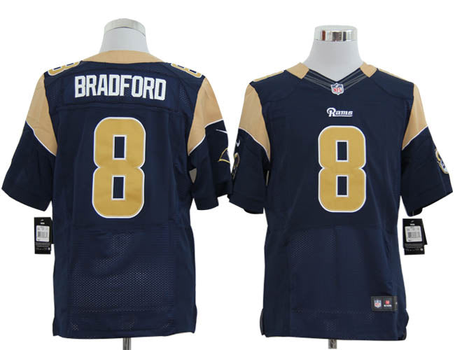 Size 60 4xl sam Bradford St Louis Rams 8 Blue Stitched Nike Elite Nfl Jerseys