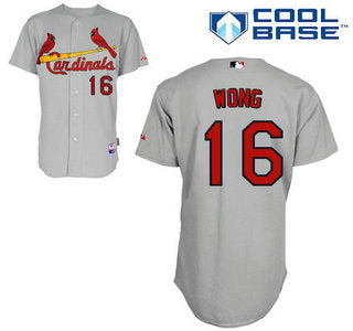 St Louis Cardinals 16 Kolten Wong Gray Cool Base Baseball Jersey