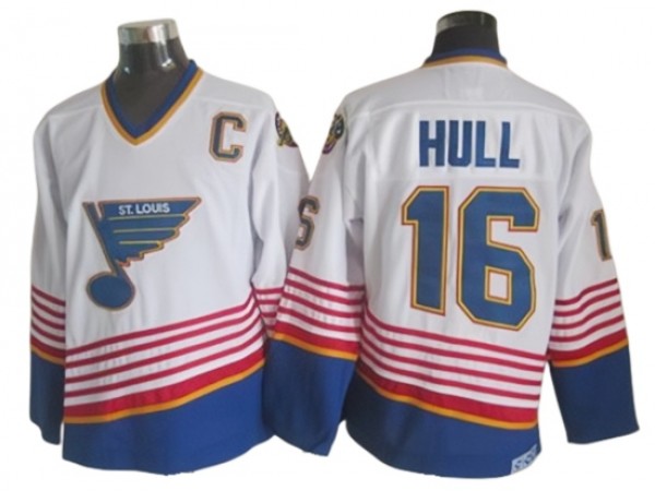 St. Louis Blues #16 Brett Hull 1995 Vintage CCM Jersey White