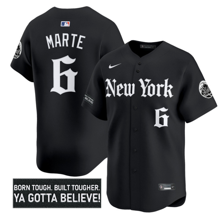Starling Marte Jersey #6 New York Mets Gothic Borough Edition Stitched