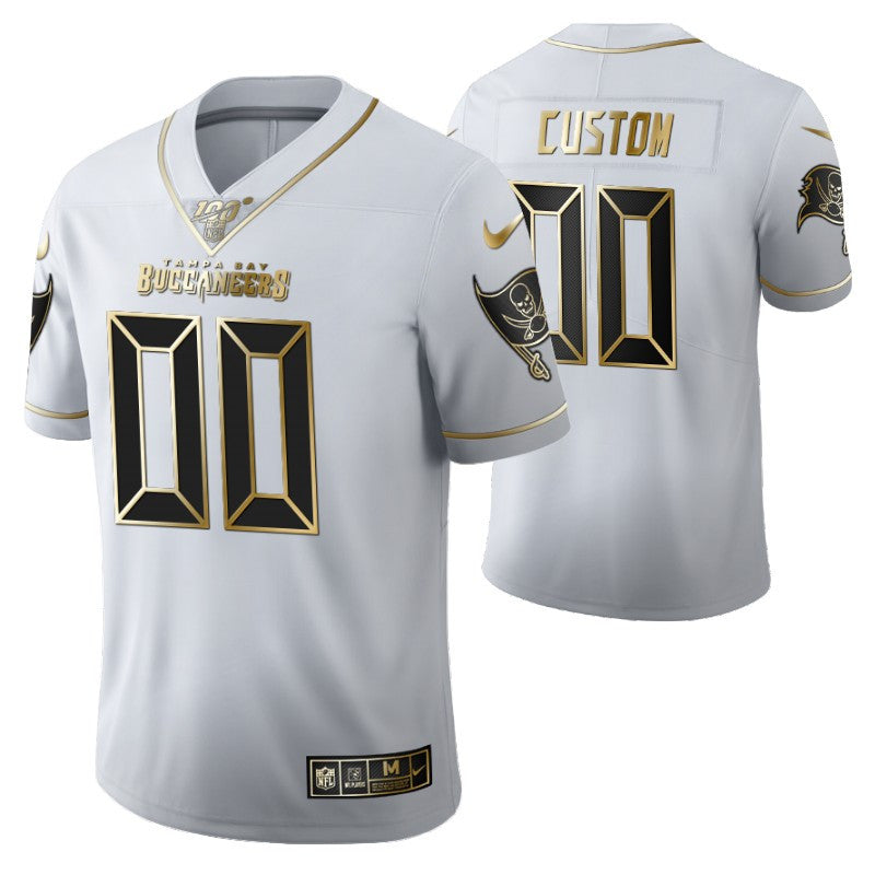 Tampa Bay Buccaneers 2021 Nfl Golden Brandedition White Jersey Gift With Custom Name Number For Buccaneers Fans
