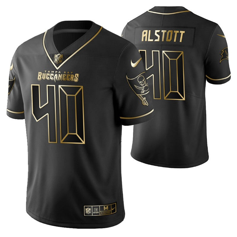 Tampa Bay Buccaneers Mike Alstott 40 2021 Nfl Golden Brandedition Black Jersey Gift For Buccaneers Fans