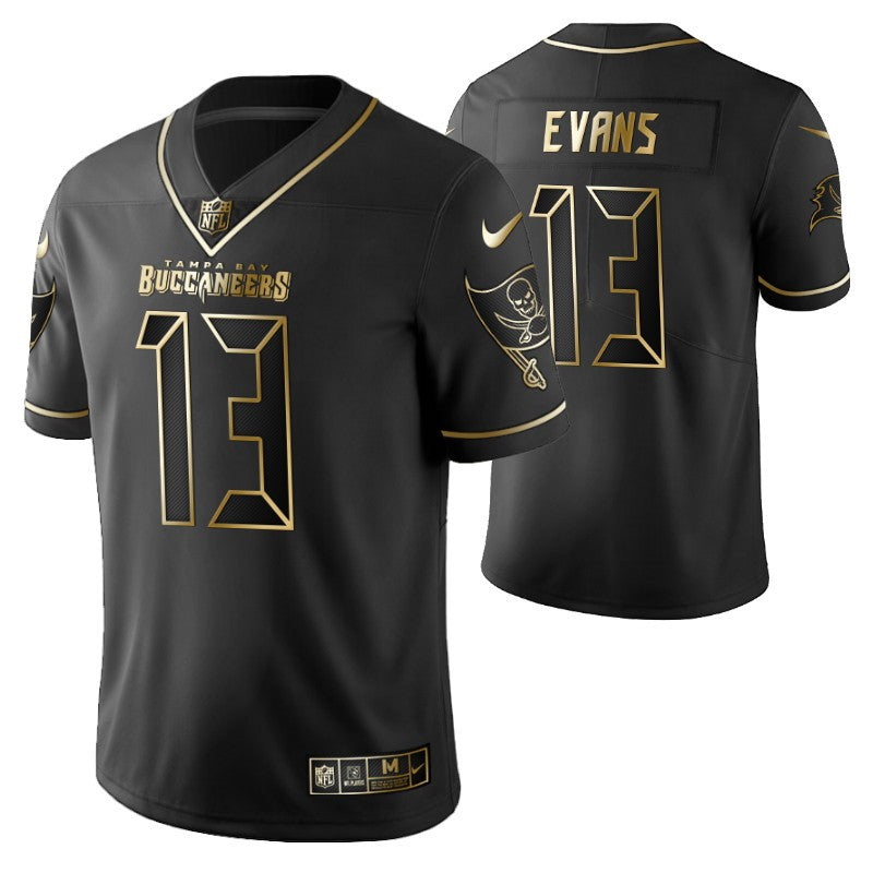 Tampa Bay Buccaneers Mike Evans 13 2021 Nfl Golden Brandedition Black Jersey Gift For Buccaneers Fans