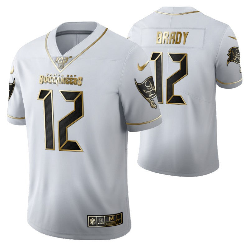 Tampa Bay Buccaneers Tom Brady 12 2021 Nfl Golden Brandedition White Jersey Gift For Buccaneers Fans