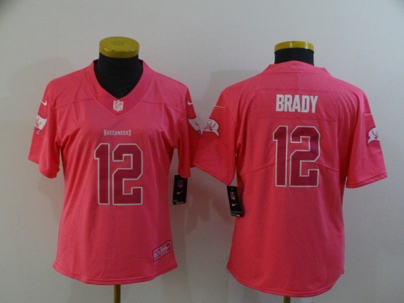 Tampa Bay Buccaneers Tom Brady 12 Nfl 2020 Dark Pink Womens Jersey