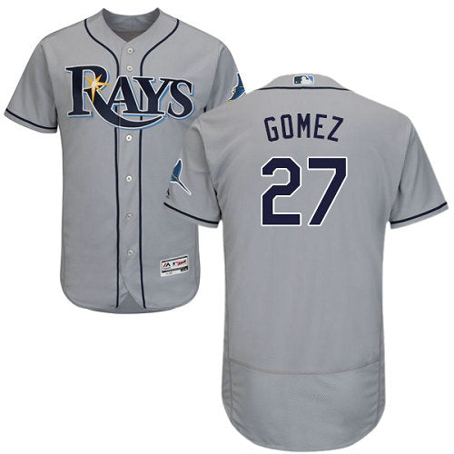 Tampa Bay Rays 27 Carlos Gomez Grey Flexbase Authentic Collection Stitched Baseball Jersey