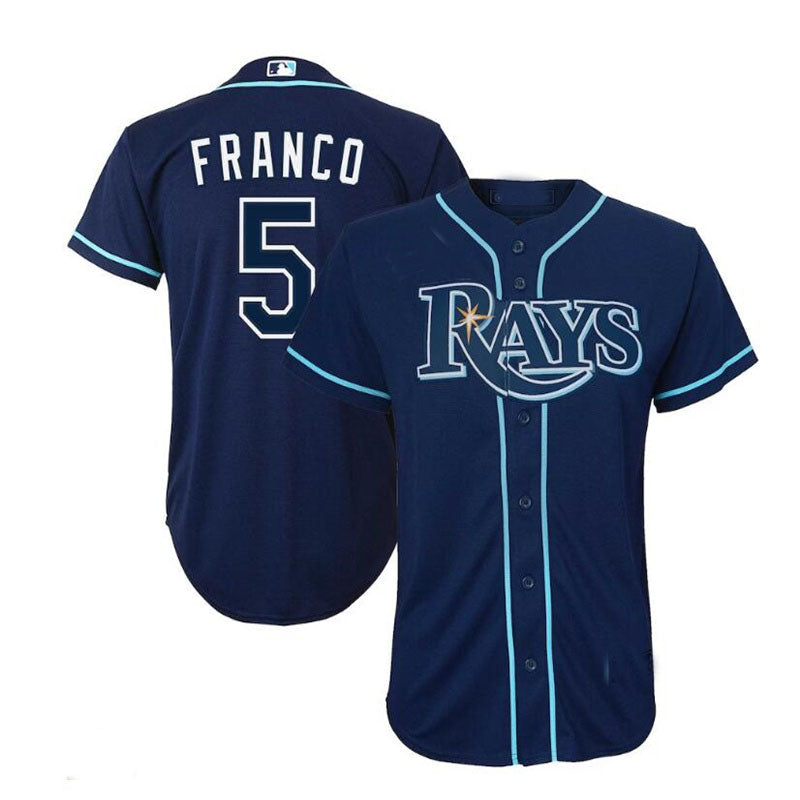 Tampa Bay Rays #5 Wander Franco Alternate Replica Player Jersey Navy Baseball